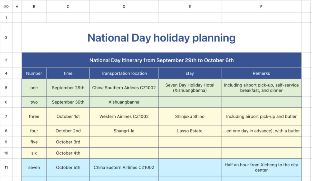 National Day long holiday planning 1